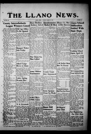 Primary view of object titled 'The Llano News. (Llano, Tex.), Vol. 53, No. 18, Ed. 1 Thursday, March 20, 1941'.
