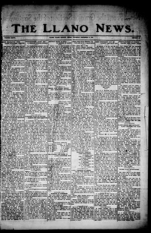 Primary view of object titled 'The Llano News. (Llano, Tex.), Vol. 37, No. 18, Ed. 1 Thursday, December 11, 1924'.