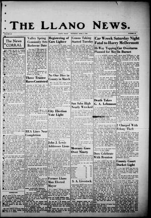 The Llano News. (Llano, Tex.), Vol. 52, No. 20, Ed. 1 Thursday, April 4, 1940