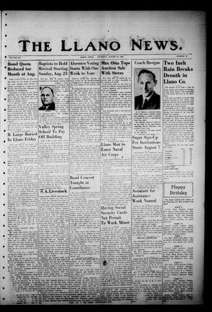 The Llano News. (Llano, Tex.), Vol. 54, No. 39, Ed. 1 Thursday, August 13, 1942