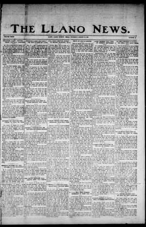 Primary view of object titled 'The Llano News. (Llano, Tex.), Vol. 39, No. 49, Ed. 1 Thursday, August 18, 1927'.