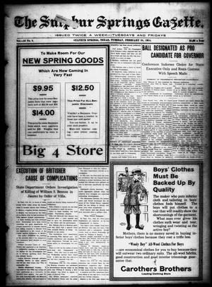 The Sulphur Springs Gazette. (Sulphur Springs, Tex.), Vol. 52, No. 9, Ed. 1 Tuesday, February 24, 1914