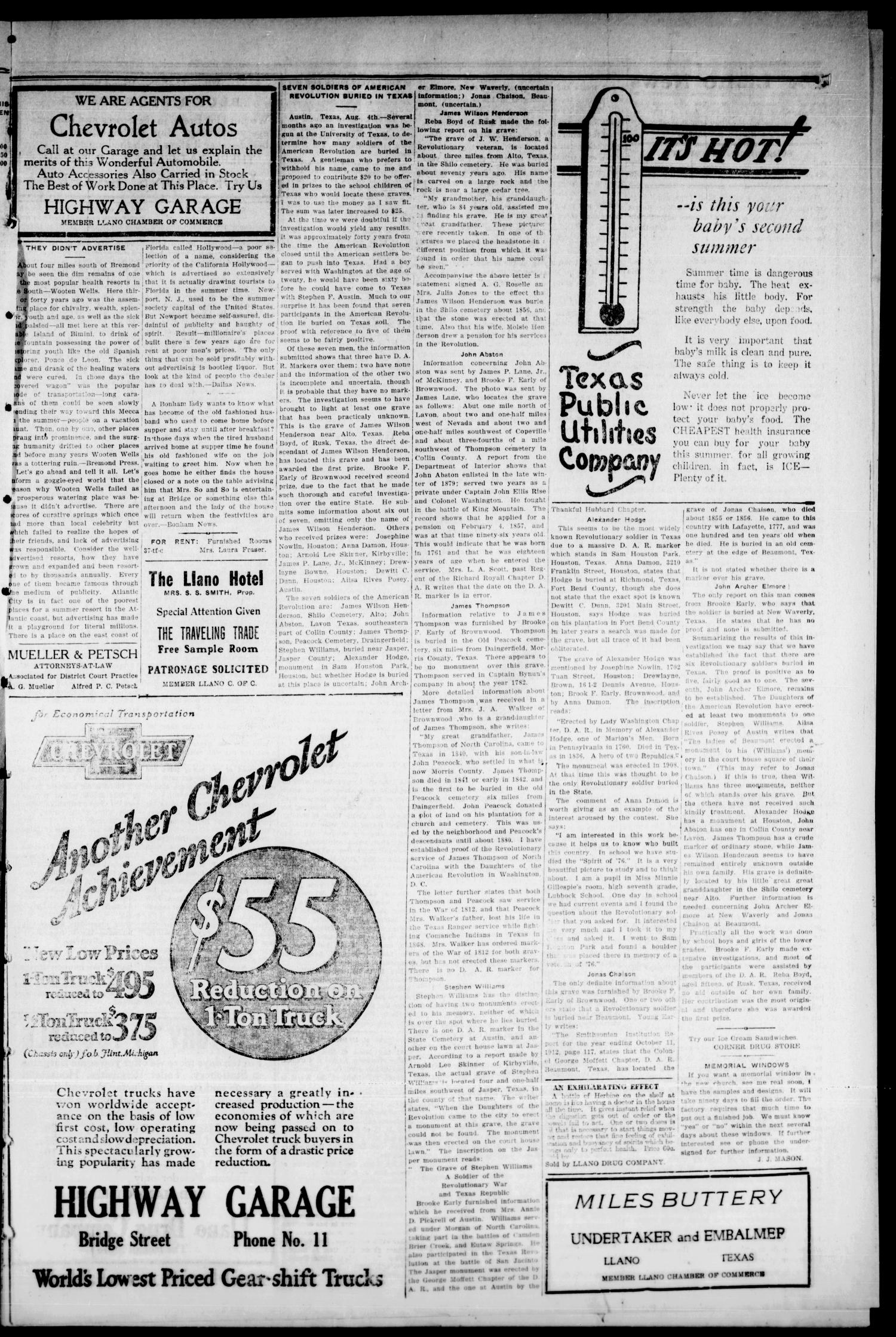 The Llano News. (Llano, Tex.), Vol. 38, No. 48, Ed. 1 Thursday, August 5, 1926
                                                
                                                    [Sequence #]: 3 of 8
                                                