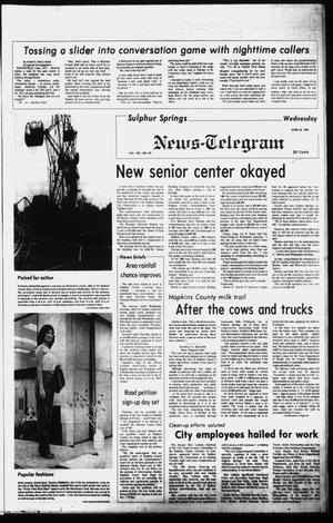 Primary view of object titled 'Sulphur Springs News-Telegram (Sulphur Springs, Tex.), Vol. 103, No. 95, Ed. 1 Wednesday, April 22, 1981'.