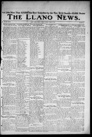 Primary view of object titled 'The Llano News. (Llano, Tex.), Vol. 38, No. 27, Ed. 1 Thursday, March 11, 1926'.