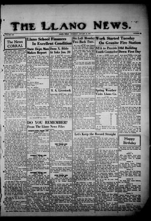 Primary view of object titled 'The Llano News. (Llano, Tex.), Vol. 53, No. 9, Ed. 1 Thursday, January 16, 1941'.