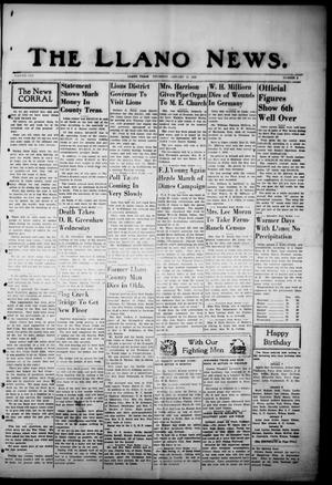 Primary view of object titled 'The Llano News. (Llano, Tex.), Vol. 57, No. 6, Ed. 1 Thursday, January 11, 1945'.