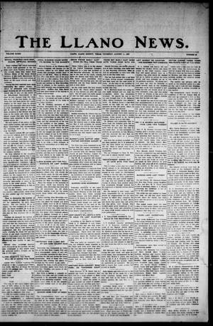 Primary view of object titled 'The Llano News. (Llano, Tex.), Vol. 39, No. 48, Ed. 1 Thursday, August 11, 1927'.