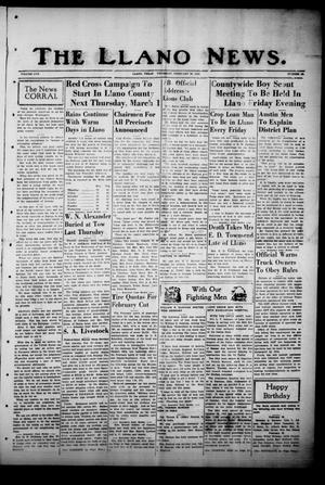 The Llano News. (Llano, Tex.), Vol. 57, No. 12, Ed. 1 Thursday, February 22, 1945
