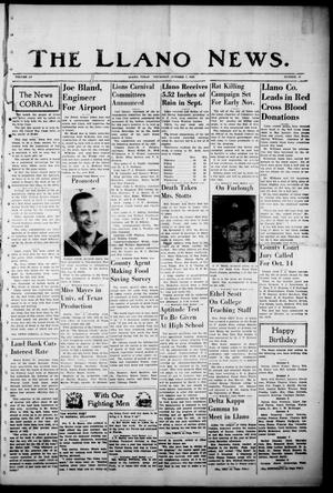 The Llano News. (Llano, Tex.), Vol. 55, No. 46, Ed. 1 Thursday, October 7, 1943