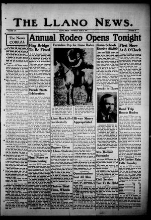 Primary view of object titled 'The Llano News. (Llano, Tex.), Vol. 53, No. 29, Ed. 1 Thursday, June 5, 1941'.