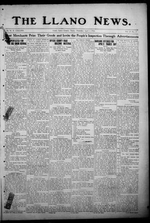 The Llano News. (Llano, Tex.), Vol. 29, No. 37, Ed. 1 Thursday, April 3, 1913