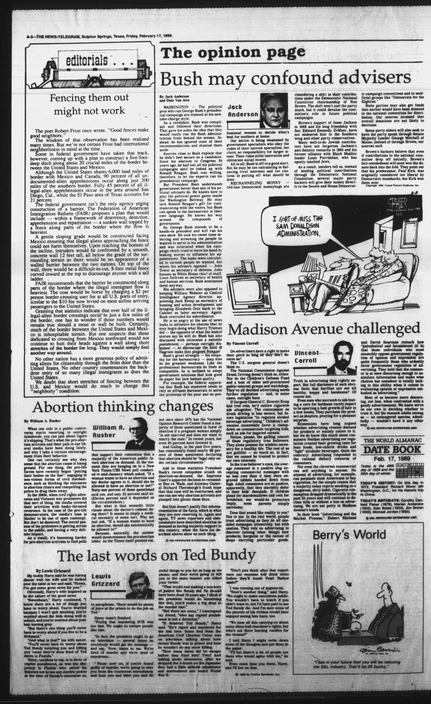Sulphur Springs News-Telegram (Sulphur Springs, Tex.), Vol. 111, No. 41, Ed. 1 Friday, February 17, 1989
                                                
                                                    [Sequence #]: 2 of 32
                                                