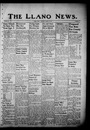 Primary view of object titled 'The Llano News. (Llano, Tex.), Vol. 54, No. 40, Ed. 1 Thursday, August 20, 1942'.