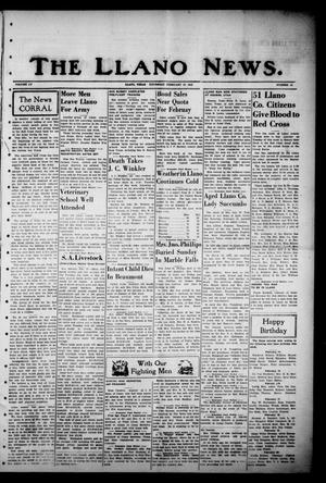 Primary view of object titled 'The Llano News. (Llano, Tex.), Vol. 55, No. 14, Ed. 1 Thursday, February 18, 1943'.