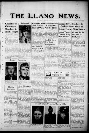 The Llano News. (Llano, Tex.), Vol. 55, No. 32, Ed. 1 Thursday, June 24, 1943