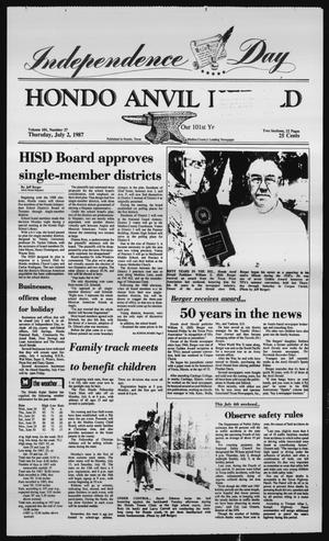 Hondo Anvil Herald (Hondo, Tex.), Vol. 101, No. 27, Ed. 1 Thursday, July 2, 1987