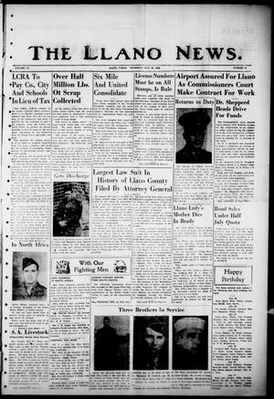 The Llano News. (Llano, Tex.), Vol. 55, No. 37, Ed. 1 Thursday, July 29, 1943