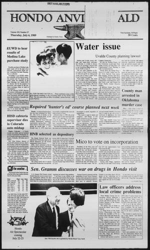 Hondo Anvil Herald (Hondo, Tex.), Vol. 103, No. 27, Ed. 1 Thursday, July 6, 1989