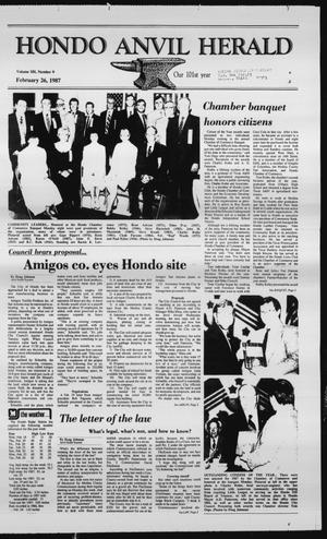 Primary view of object titled 'Hondo Anvil Herald (Hondo, Tex.), Vol. 101, No. 9, Ed. 1 Thursday, February 26, 1987'.