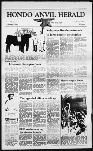 Primary view of object titled 'Hondo Anvil Herald (Hondo, Tex.), Vol. 101, No. 6, Ed. 1 Thursday, February 5, 1987'.