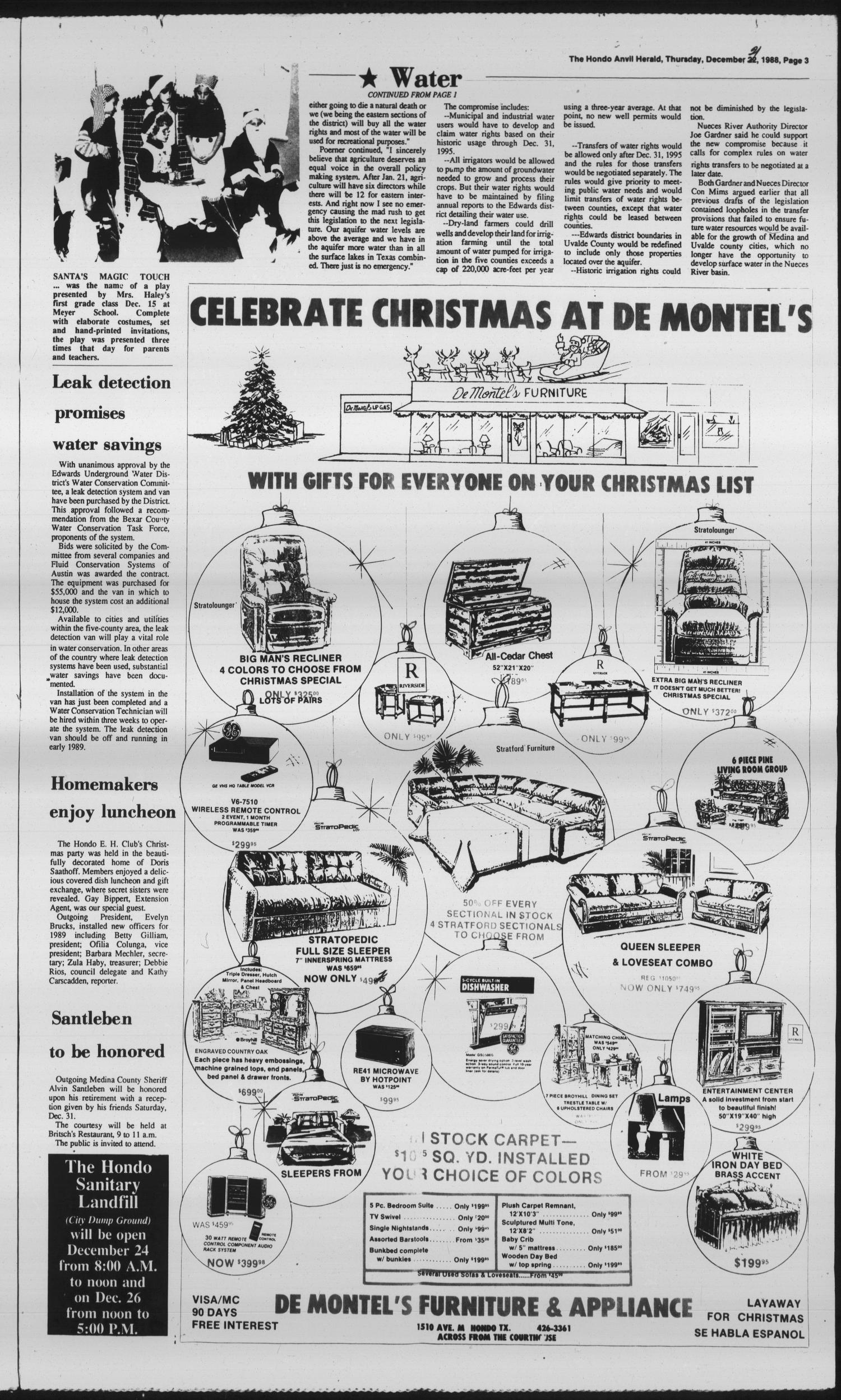 Hondo Anvil Herald (Hondo, Tex.), Vol. 102, No. 48, Ed. 1 Thursday, December 22, 1988
                                                
                                                    [Sequence #]: 3 of 28
                                                