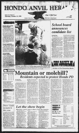 Hondo Anvil Herald (Hondo, Tex.), Vol. 112, No. 42, Ed. 1 Thursday, October 15, 1998