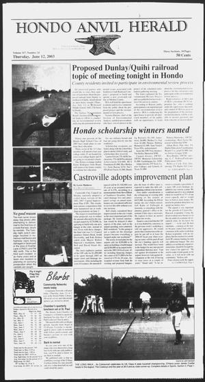 Hondo Anvil Herald (Hondo, Tex.), Vol. 117, No. 24, Ed. 1 Thursday, June 12, 2003
