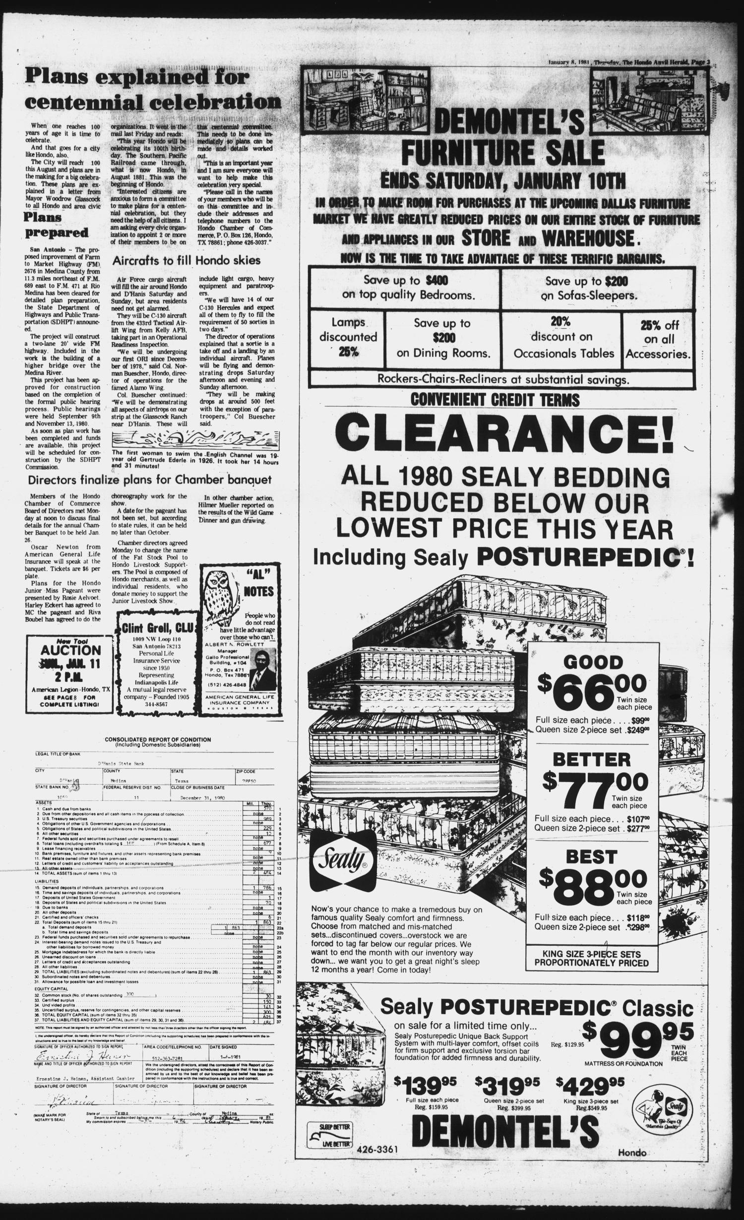The Hondo Anvil Herald (Hondo, Tex.), Vol. 95, No. 2, Ed. 1 Thursday, January 8, 1981
                                                
                                                    [Sequence #]: 3 of 16
                                                