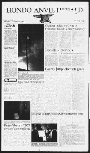 Hondo Anvil Herald (Hondo, Tex.), Vol. 116, No. 46, Ed. 1 Thursday, November 14, 2002