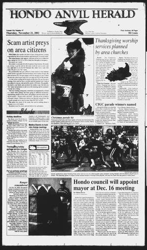 Hondo Anvil Herald (Hondo, Tex.), Vol. 116, No. 47, Ed. 1 Thursday, November 21, 2002