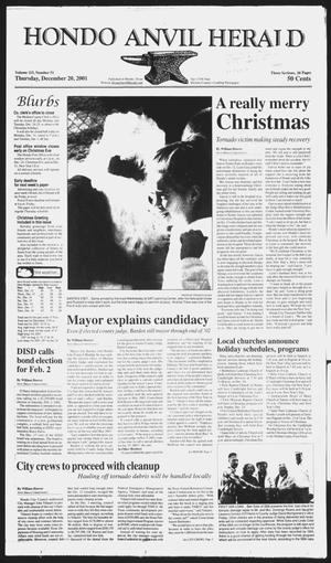 Hondo Anvil Herald (Hondo, Tex.), Vol. 115, No. 51, Ed. 1 Thursday, December 20, 2001