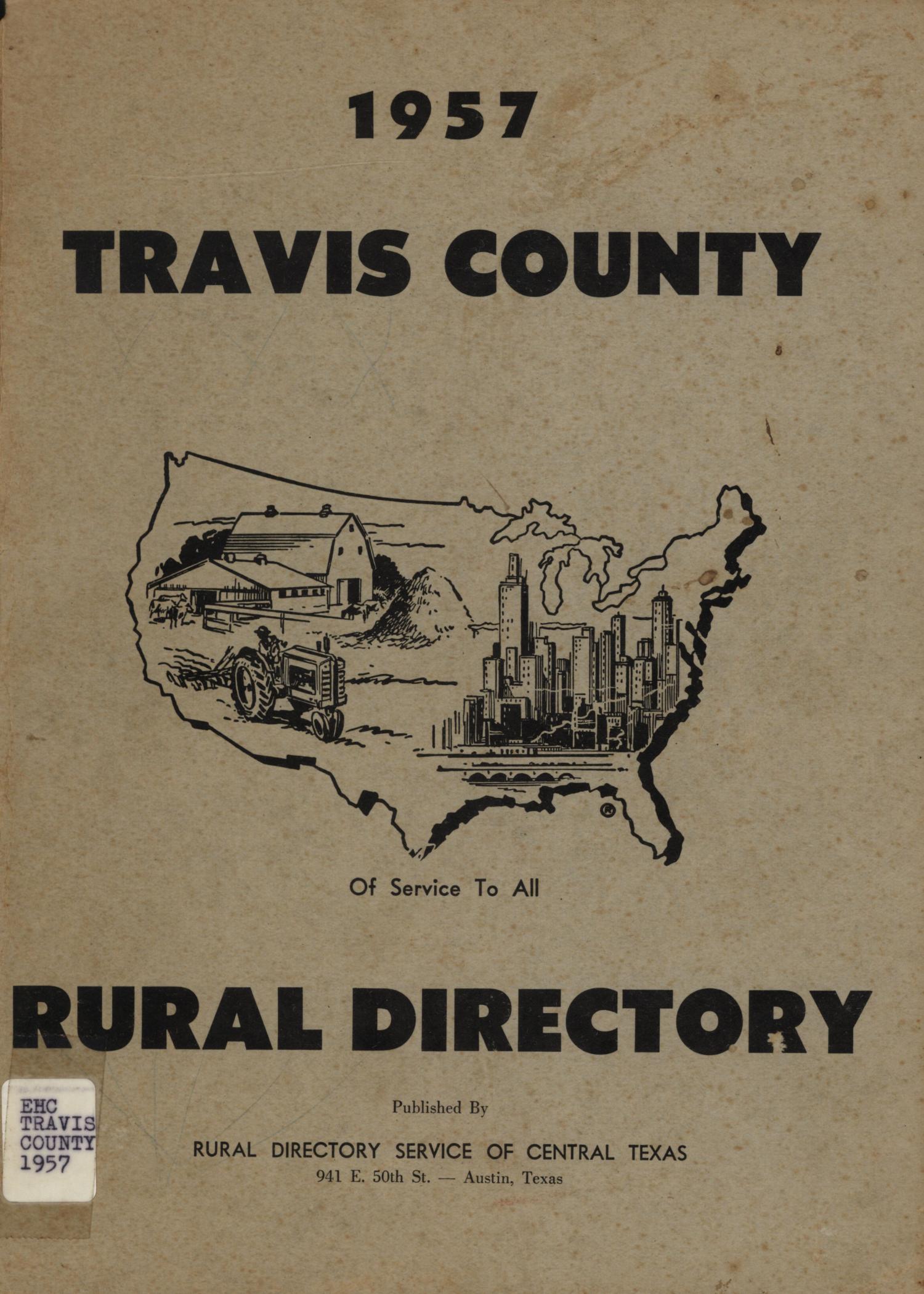 1957 Travis County Rural Directory
                                                
                                                    Front Cover
                                                