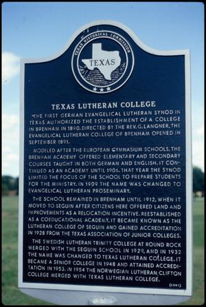 [Texas Lutheran College Historic Marker]