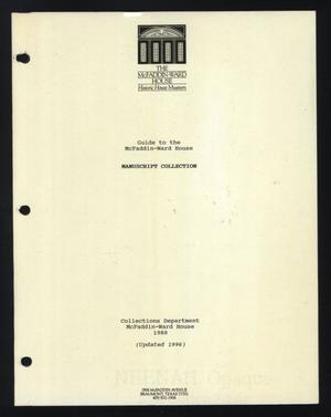 Guide to the McFaddin-Ward House Manuscript Collection