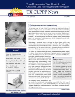 TX CLPPP News, Volume 4, Number 3, July 2006
