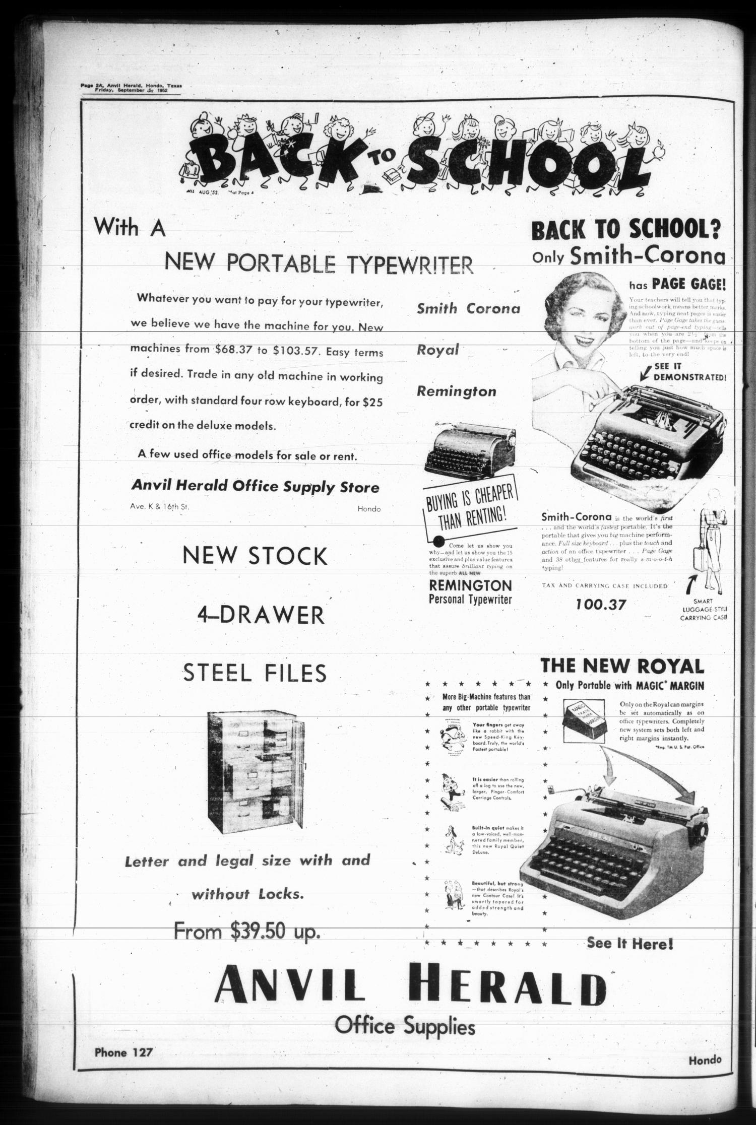 Anvil Herald (Hondo, Tex.), Vol. 67, No. 11, Ed. 1 Friday, September 5,  1952 - Page 10 of 16 - The Portal to Texas History
