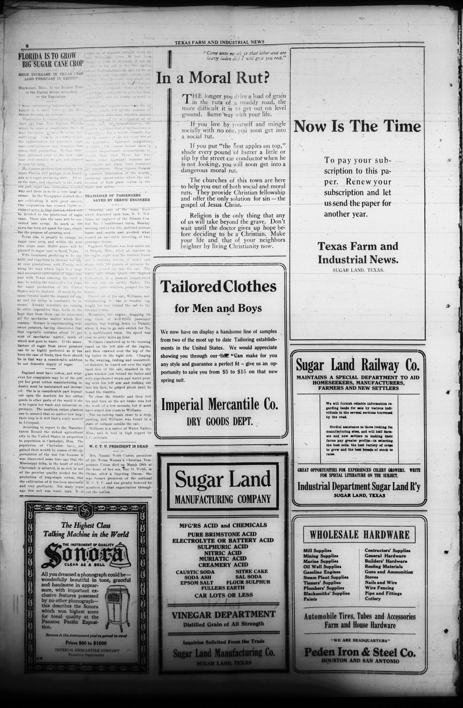 Texas Farm and Industrial News (Sugar Land, Tex.), Vol. 8, No. 24, Ed. 1 Friday, April 2, 1920
                                                
                                                    [Sequence #]: 2 of 8
                                                