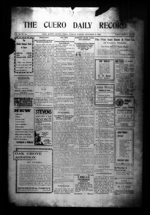 The Cuero Daily Record (Cuero, Tex.), Vol. 28, No. 114, Ed. 1 Tuesday, November 10, 1908