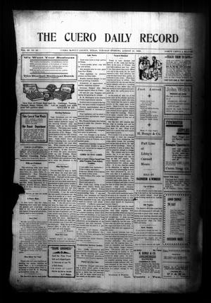 The Cuero Daily Record (Cuero, Tex.), Vol. 28, No. 42, Ed. 1 Tuesday, August 18, 1908