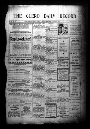 The Cuero Daily Record (Cuero, Tex.), Vol. 28, No. 31, Ed. 1 Wednesday, August 5, 1908