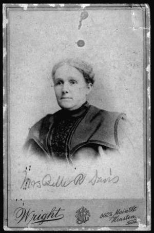 Primary view of object titled '["Mrs. Belle R Davis" wearing a dress with puffed sleeves and large square collar]'.
