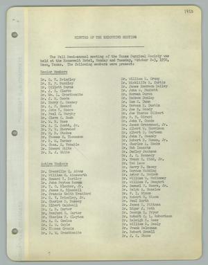 Primary view of object titled '[Texas Surgical Society Minutes: October 2, 1950]'.