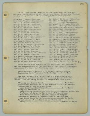 Primary view of object titled '[Texas Surgical Society Minutes: October 6, 1941]'.