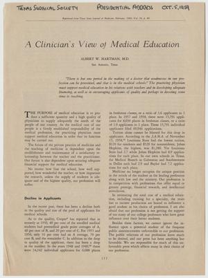 A Clinician's View of Medical Education