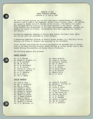 [Texas Surgical Society Minutes: October 4, 1959]