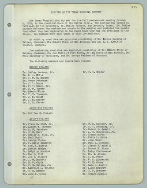 [Texas Surgical Society Minutes: October 4, 1954]