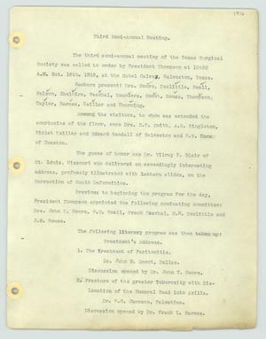 Primary view of object titled '[Texas Surgical Society Minutes: October 16, 1916]'.