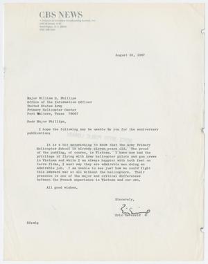 [Letter from Eric Sevareid to Major William D. Phillips, August 25, 1967]