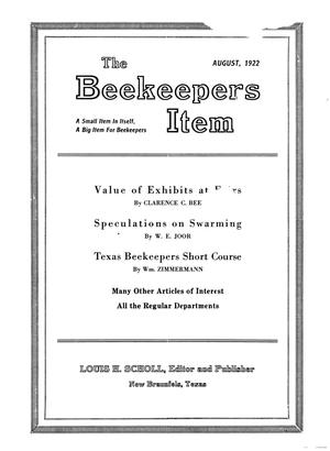 Primary view of object titled 'The Beekeeper's Item, Volume 6, Number 8, August 1922'.